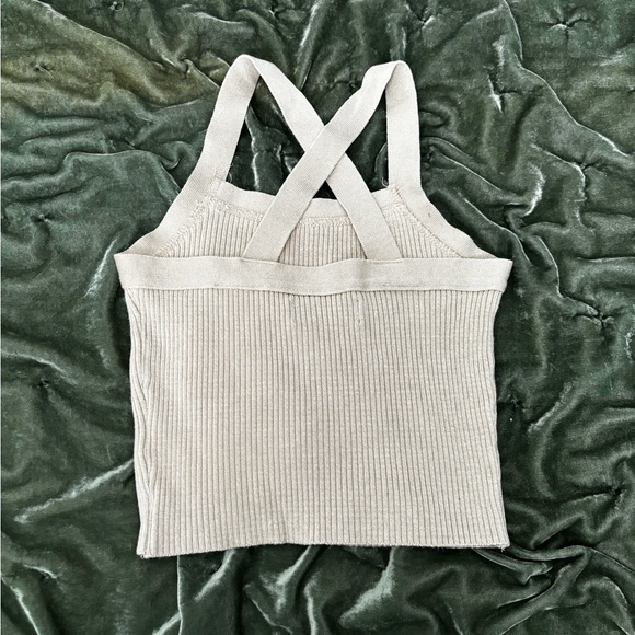 Reformation cropped ribbed tan tank size small - Picture 2 of 3